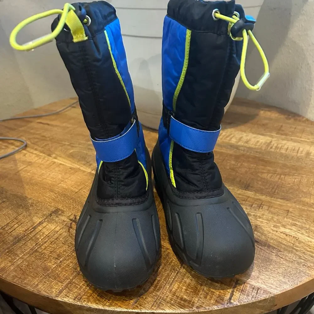 Sorel Youth Flurry Snow Winter Boots Size 3 Waterproof Insulated Blue/Black New